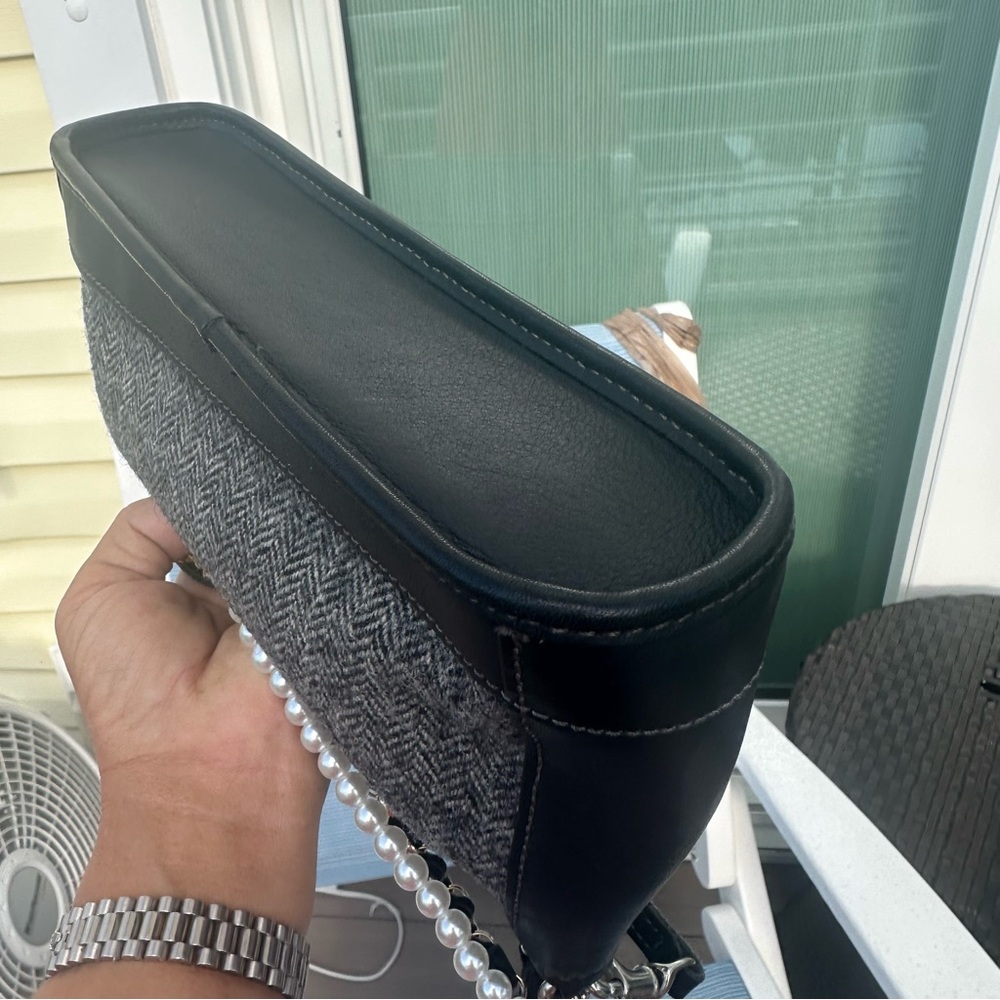 Coach Black and Gray Herringbone Mini Shoulder Bag - Picture 13 of 15